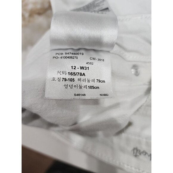 Levi's Shorts White Jean Distressed High Rise 3" Inseam 34" Waist Women's 12 - Picture 10 of 11